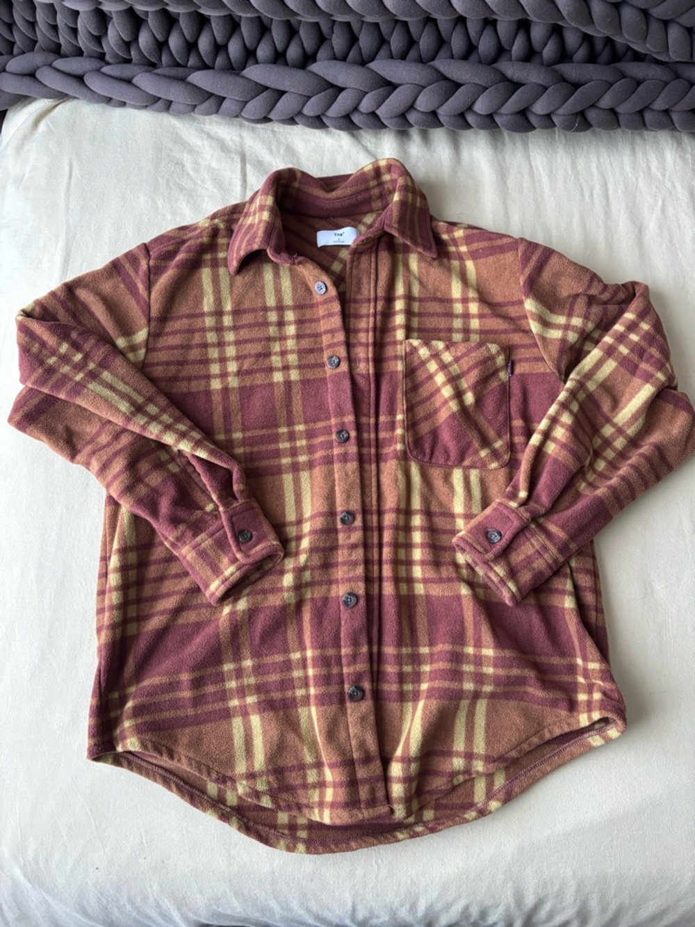 Aritzia TNA Plaid Button-Up Flannel Shirt